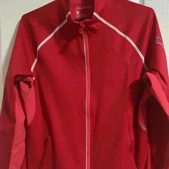Salomon Medium Weight Pink Clima Wind Athletic Running Jacket  Size Large - Picture 2 of 8